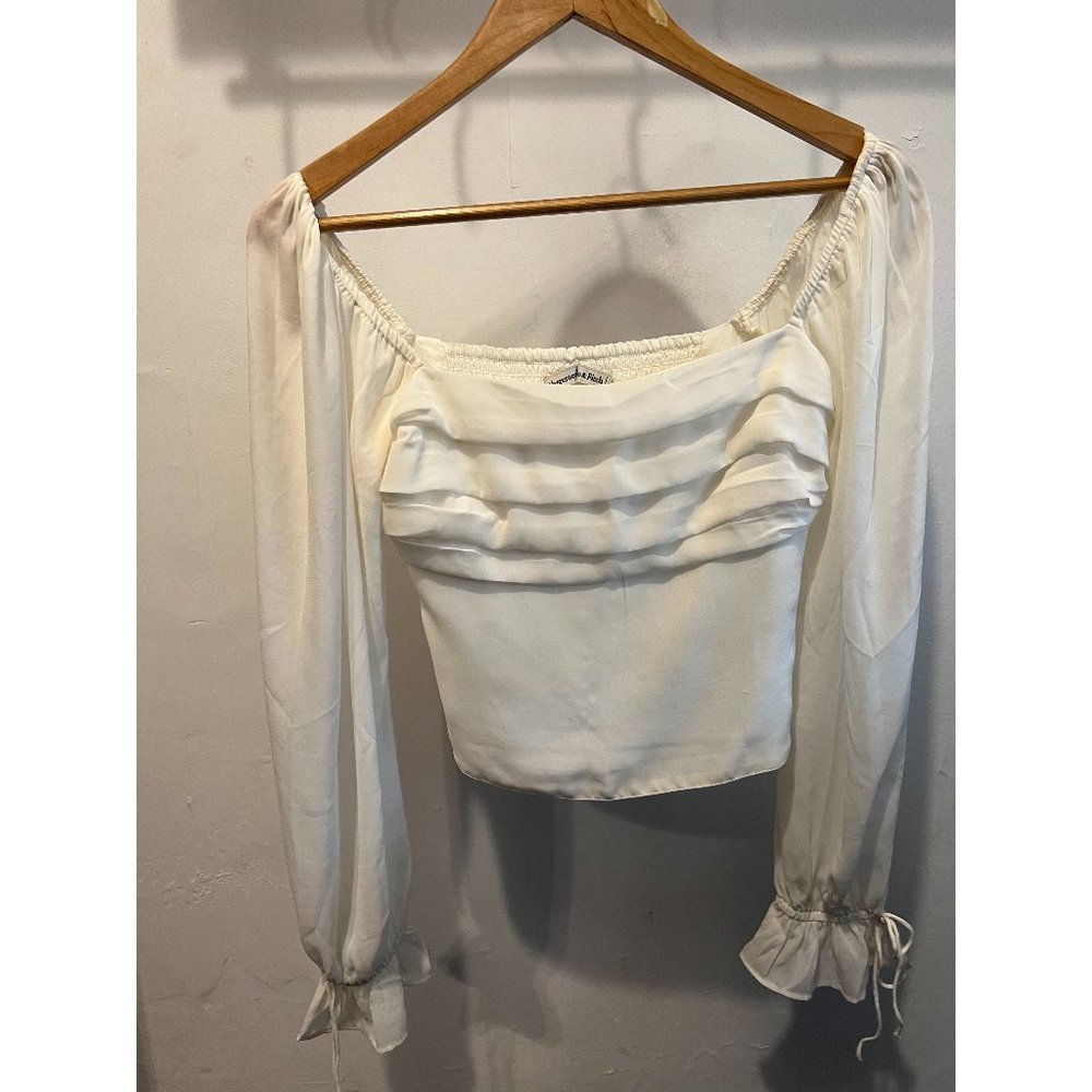 Abercrombie and Fitch Long Sleeve Ruffle Blouse, Size S